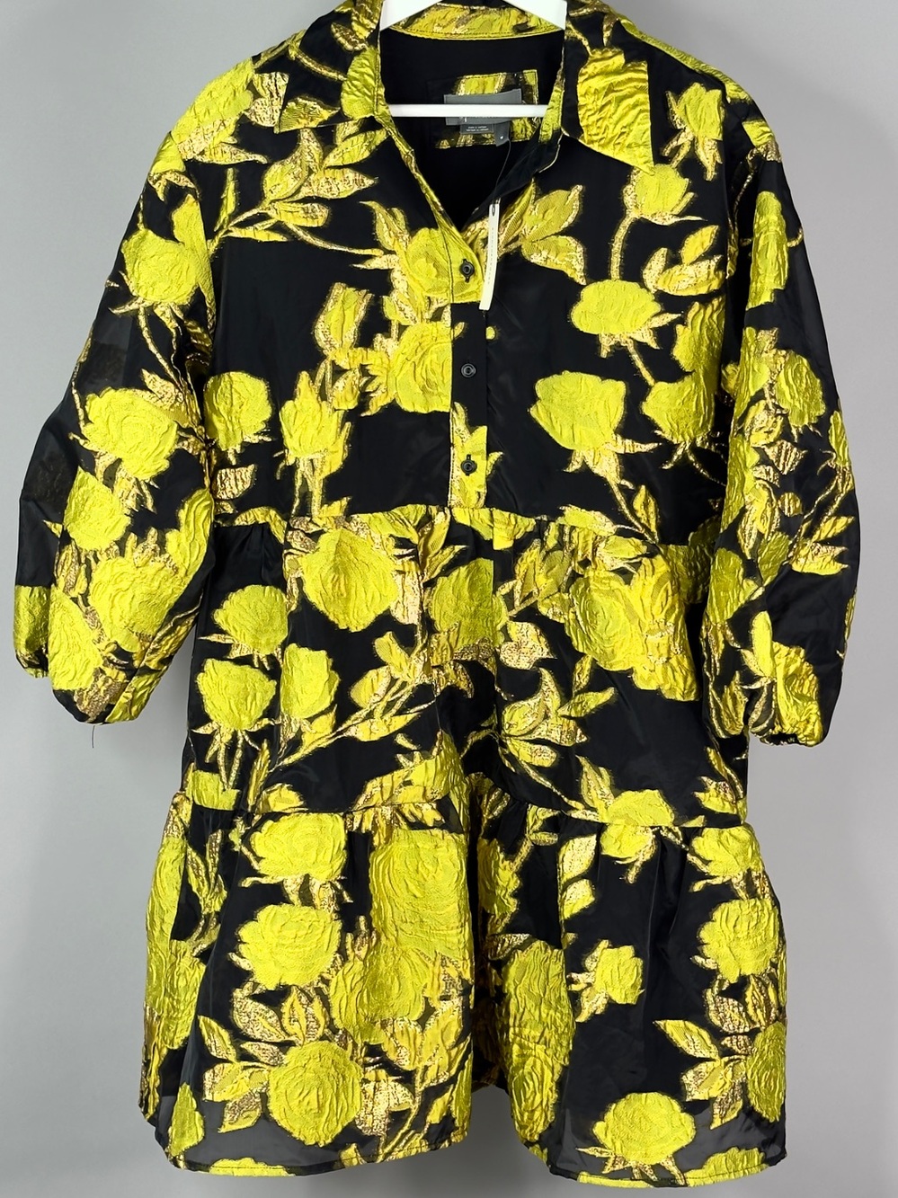 Anthropologie Maeve The Bettina Jacquard Mini Shirt Dress  NWT Sz M - Picture 11 of 14